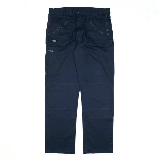 DICKIES pantaloni dritti normali blu doppio ginocchio W36 L33