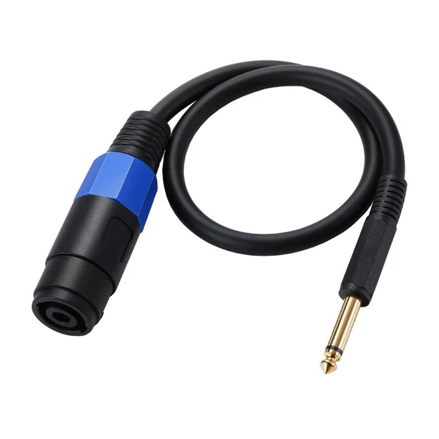 Speaker Amplifier Cable Speakon Female Connector to 6.35mm 1/4" Male TS