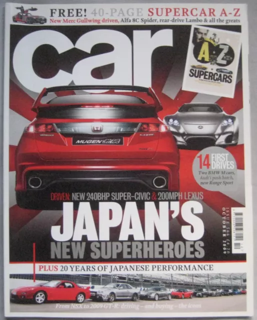 CAR magazine October 2009 featuring Lexus, AMG, Mugen, Citroen