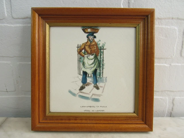 Vintage English Tile 6x6 Cries Of London Ceramic COWCUMBERS TO PICKLE 2