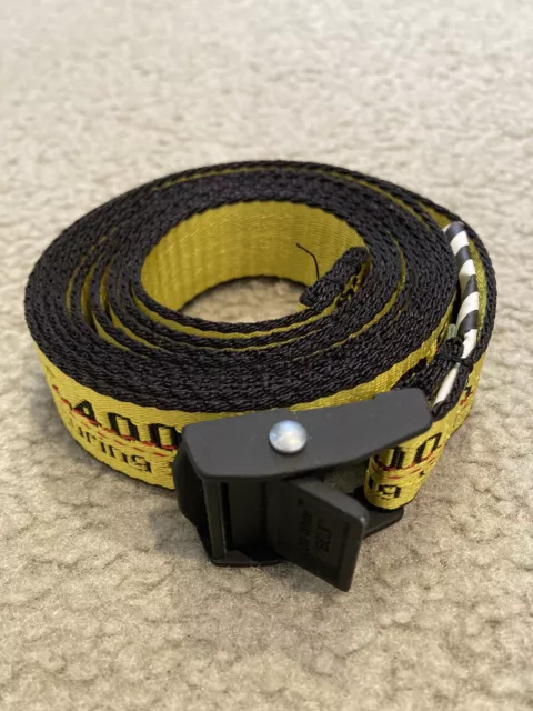 Off-White Industrial Belt,  Unisex, Adjustable 80cm RRP $220 Yellow Official