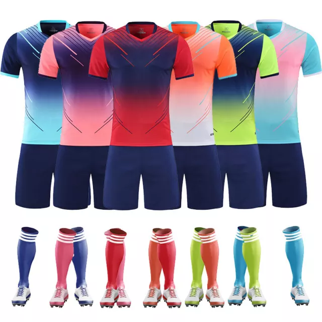 22/23 Kids Boys Football Kits Soccer Training Suit Sportswear 3 piece set