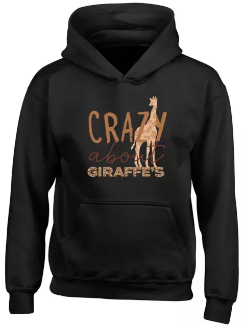 Crazy About Giraffes Childrens Kids Hooded Top Hoodie Boys Girls Gift