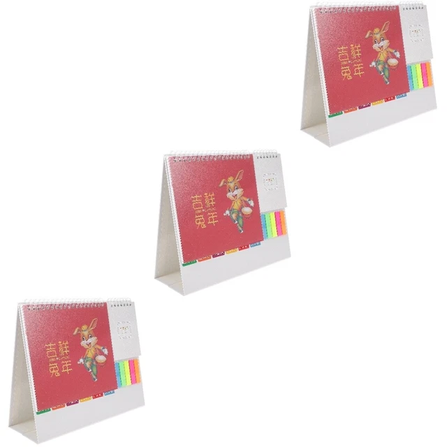 3 Pack Calendario Tavolo Stand Bobina Uso Quotidiano Mini Arredamento