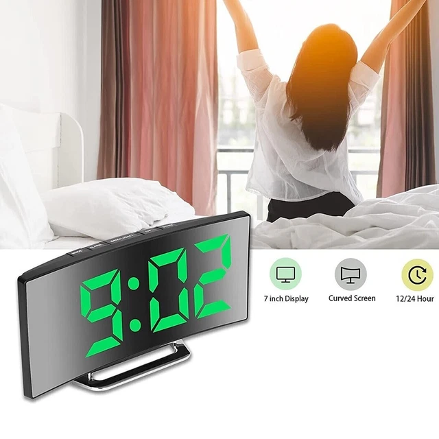 Sveglia Digitale LAFOCUSE 6.7 LED - Orologio Con Temperatura, Data, Snooze, Luminosità Regolabile - Foto 3