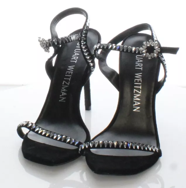 23-31 NEW $ 650 Sz 8 B Women Stuart Weitzman Gemcut 100 Sandals In Black
