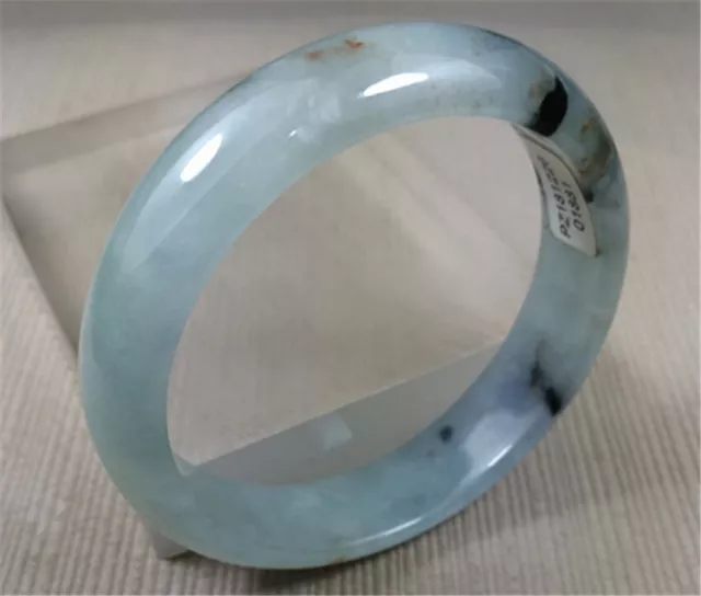 55.5mm Certified Grade A Natural Lavender Jadeite Bracelet Burma Jade Bangle 3