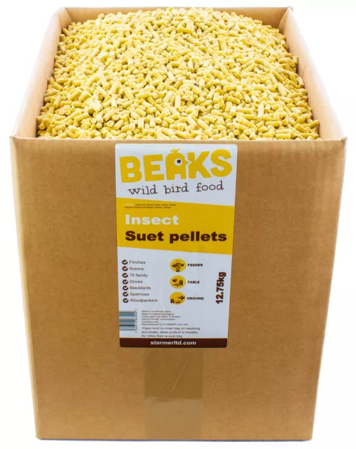 INSECT suet fat pellets for all season wild garden bird feeding 12.75kg