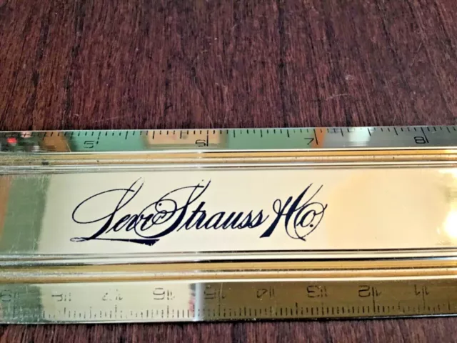 Vintage Levi Strauss & Co Metal Ruler Corporate Office Used