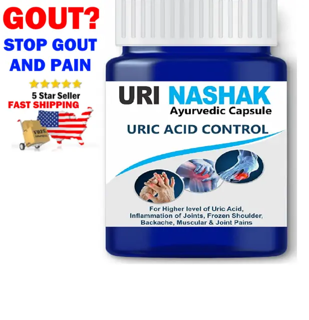 URI NASHAK Ayurvedic Helps with Gout and Uric Acid control 60 Caps