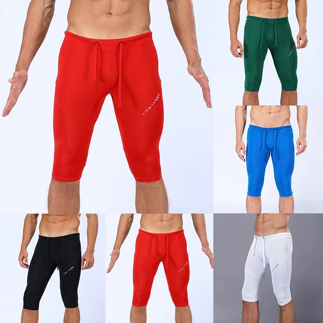 Pantaloni da corsa uomo compressione base strato collant sport biancheria intima neri