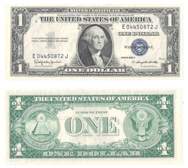 1935-H $1 Silver Certificate E-J Block Fr 1618 Uncirculated #0872
