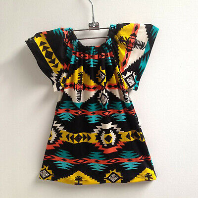 Toddler Kids Baby Girls African Style Print Dashiki Short Sleeve Ankara Dress