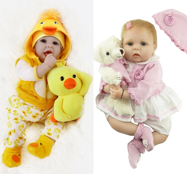 22" Reborn Dolls Baby Realistic Soft Silicone Vinyl Handmade Newborn Xmas Gifts