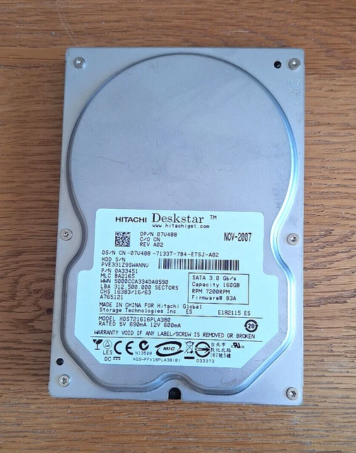 Disque Dur Interne HITACHI HDS721050CLA362 500Go 3.5” SATA Pour PC Bureau