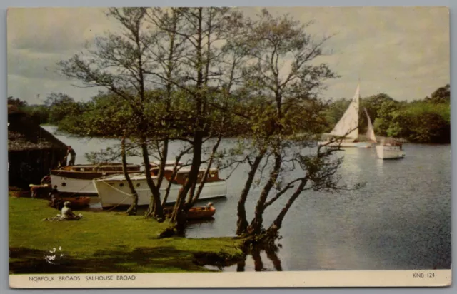 Salhouse Broad Norfolk England Vintage Jarrold Unposted Postcard