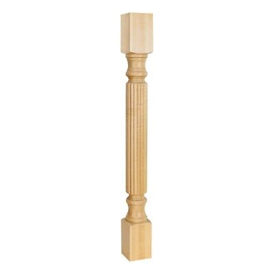 ONE REED PATTERN SOLID WOOD POST-  3-1/2" x 3-1/2" x 35-1/2"
