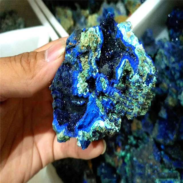 Natural Azurite Malachite Geode Crystal Mineral Specimen Reiki Stone Gemstone