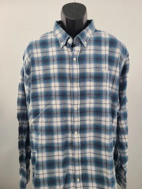 Old Navy Shirt Adult 3XLT TALL Flannel Plaid  Outdoor Casual Long Sleeve Men