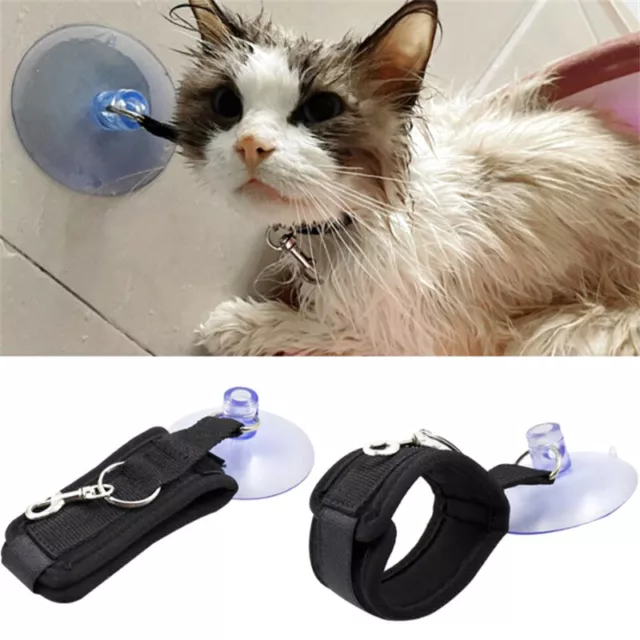 Pet Bath Fixation Strap With Sucktion Cup Cat Dog Shower Restraint Leash Tool