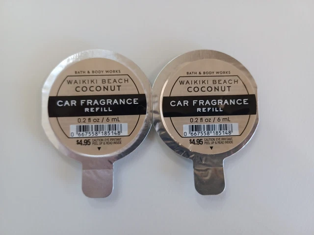2 Waikiki Beach Coconut Car Scentportable Fragrance Refills Bath & Body Works