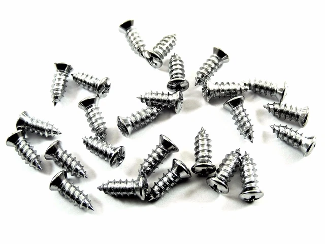 Ford Chrome Trim Screws- #10 x 1/2" Long- #6 Oval Head- 25 screws- #295 Ford Chrome Trim Screws- #10 x 1/2" Long- #6 Oval Head- 25 screws- #295