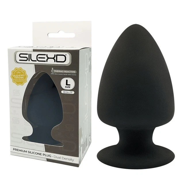 Anal plug anale stimolatore taglia l altezza black silicone nero 13 cm silexd