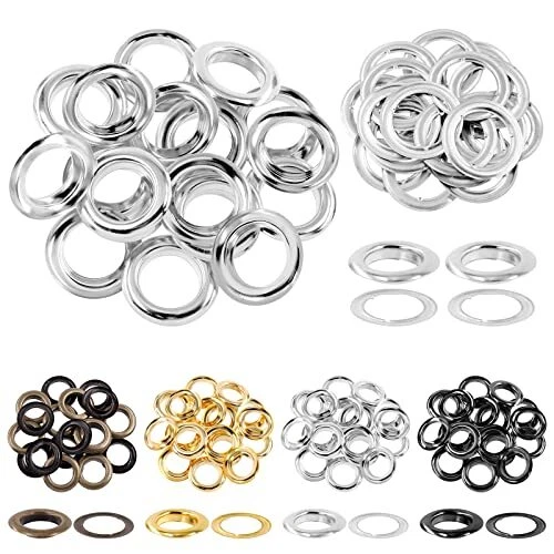 20Pcs 25MM/1'' Silver Metal Thickened Grommet Eyelets with Washers Kit for Le...