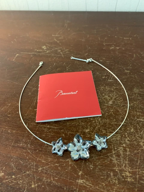 Collar 3 Flores Antracita De Cristal De Baccarat