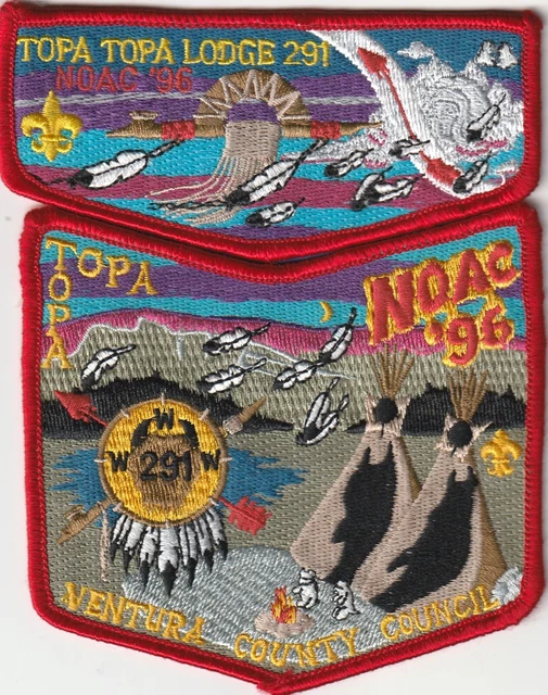 OA 291 Topa Topa Lodge 1996 NOAC 2 Piece Flap Set RED BORDER
