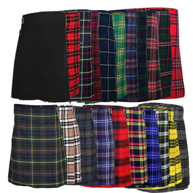 5 Yard Herren Scottish Kilts 13oz Highland Freizeit Tartan Kilt 17 verschiedene Tartan