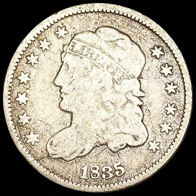 1835 Capped Bust Half Dime Coin LIGHTLY CIRCULATED
