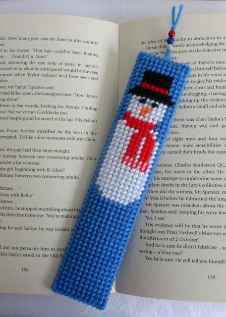 SNOWMAN - Handmade bookmark. Christmas stocking filler, Advent, Book lover Gift