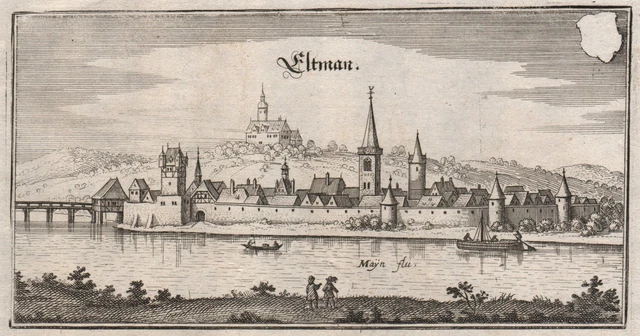 Eltmann LK Haßberge Unterfranken Bayern Ansicht Kupferstich Merian 1650