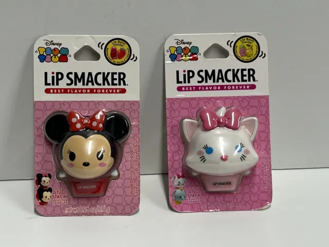 NEW Lip Smacker Disney Tsum Tsum Minnie Mouse Strawberry & Marie Love in Pear-y