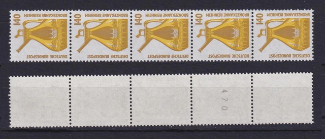 Bund 1401 u RM 5er Streifen mit ungerader Nummer SWK 140 Pf postfrisch /2