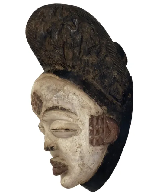 #5420 African Okuyi Helmet mask PUNU tribe Gabon 13.5" H 2
