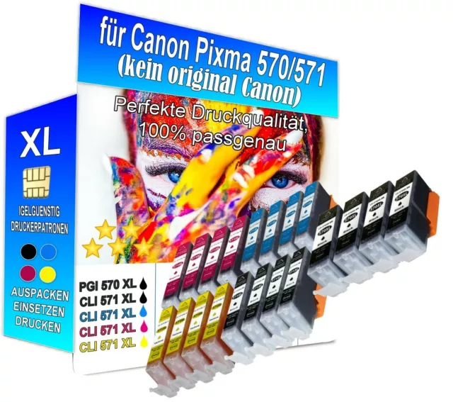 Tinte Patrone für Canon Pixma PGI570 CLI571 TS5050 TS5055 TS6050 MG5750 20x XXL