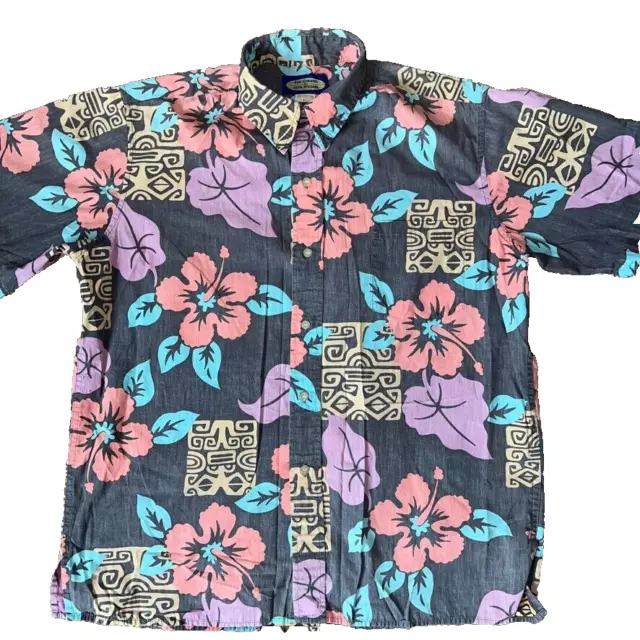 Large *Vintage* Reyn Spooner x PHIL EDWARDS Floral Hawaiian Shirt