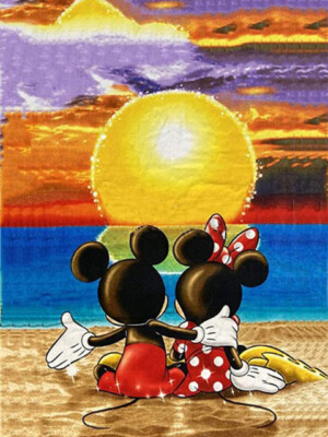 Pietra Rotonda Diamond Art per Casa Decorazioni/Natale 30x40cm POENOEN DIY Completo Pittura Diamante Kit per Bambini Mickey 5D Diamond Painting Kit per Adulte 