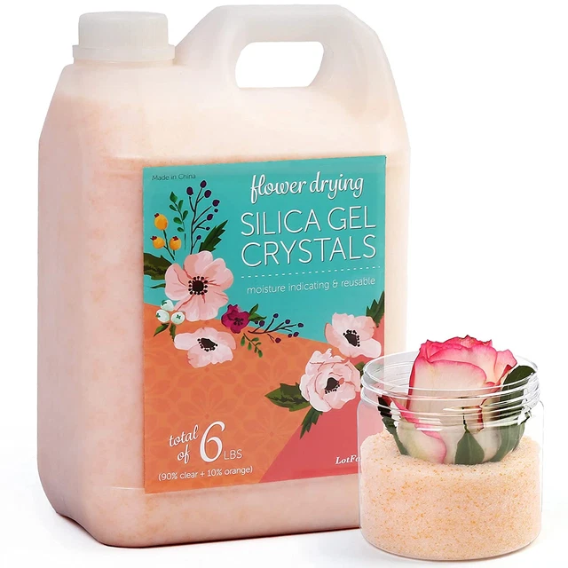Silica Gel Flower Drying, 6 LBS Color Indicating Silica Crystals for Wedding Bou