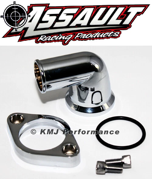 SMALL BLOCK CHEVY Chrome Thermostat Housing 90 Degree Swivel Water Neck