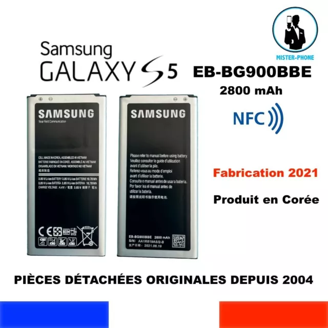 Batterie Authentique Samsung Eb-Bg900Bbe Galaxy S5 Sv Sm-G900F Fabrication 2021