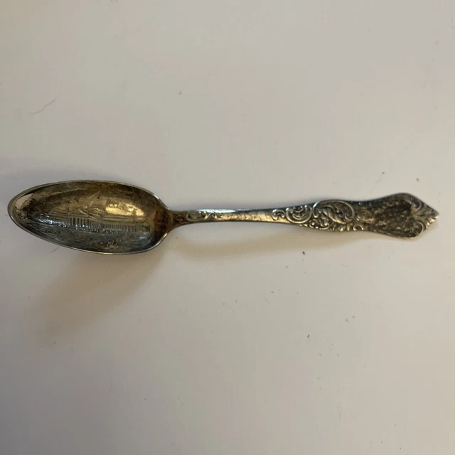 Vintage 1893 Chicago Worlds Fair City Souvenir Spoon Art Palace Leonard Mfg Co