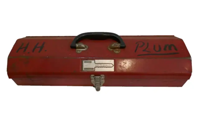 Vintage Waterloo, 20", Lockable, Under seat  Tool Box Red Good solid condition