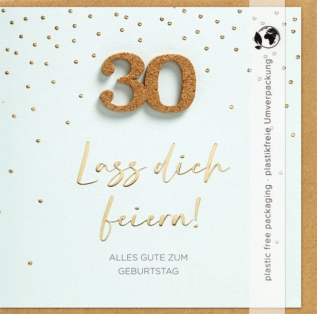 Royal Publishing Glückwunschkarte Zum 30. Geburtstag – Hochwertige Karte 22,9 X 15,2 Cm Mit Umschlag – Designed In Großbritannien