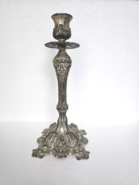 Vintage Silver Plated Ornate Art Nouveau Candlestick Holder