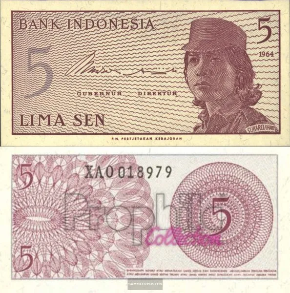 Indonesia Pick-number: 91a uncirculated 1964 5 Sen