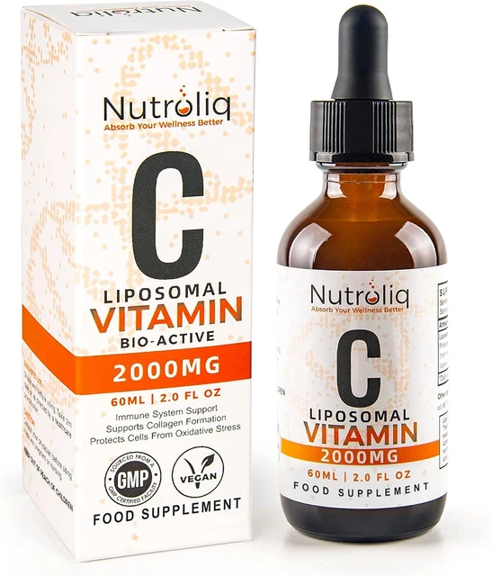 NUTROLIQ LIPOSOMAL VITAMIN C Liquid Drops Vegan Supplements for Men