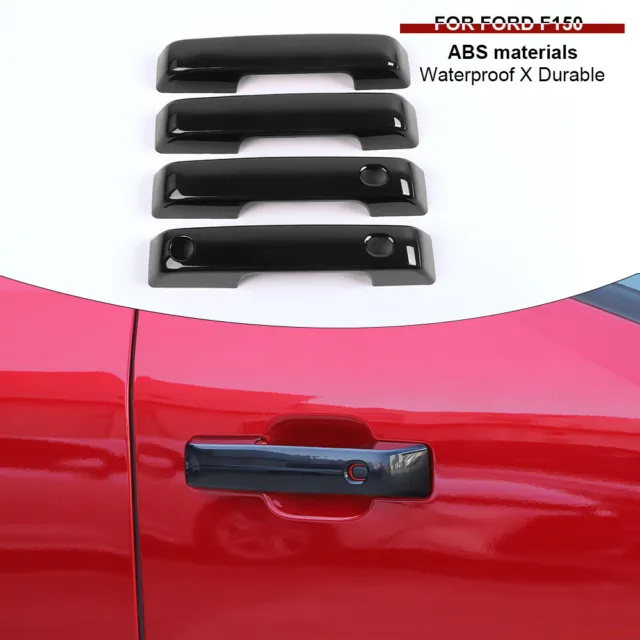 Black Exterior Door Handle Cover Trim Bezels For Ford F150 2021+ ABS Accessories